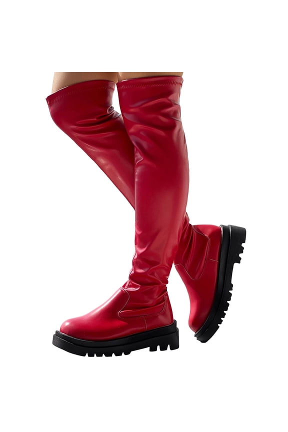 Thigh High Boots For Women Platform Comfortable Stretch Non Slip Over The Knee Booties