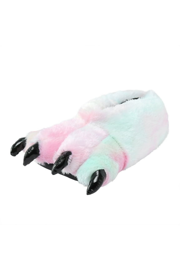 Unisex Plush Animal Paw Funny Slippers Indoor Cotton Shoes Warm Fuzzy House Slippers for Women Men