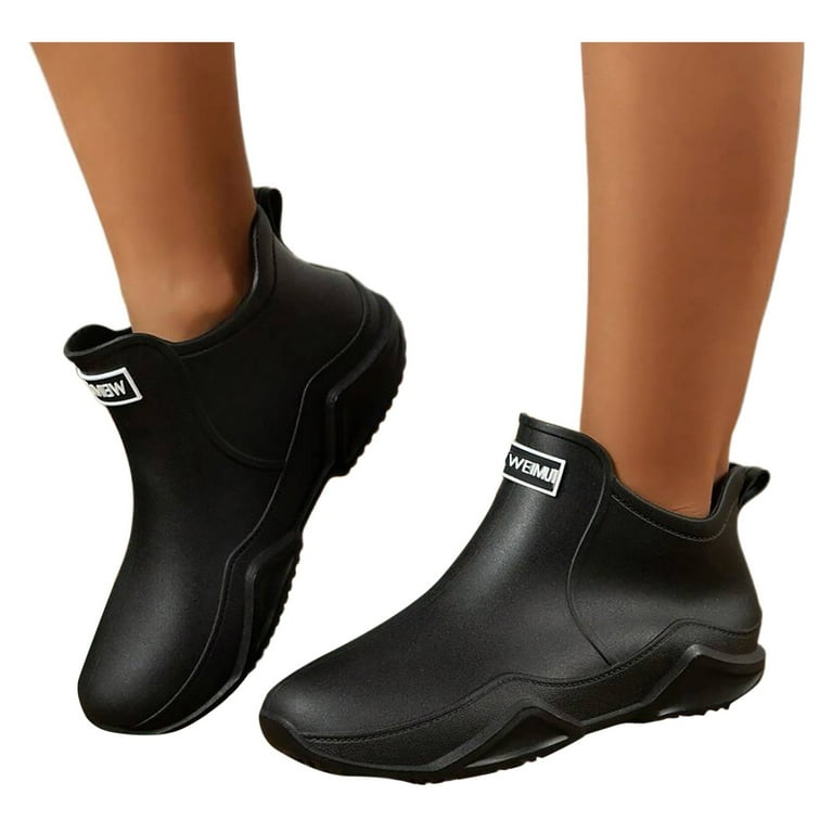 Chenyee Unisex Waterproof Rain Shoes Rubber Ankle Rain Boots