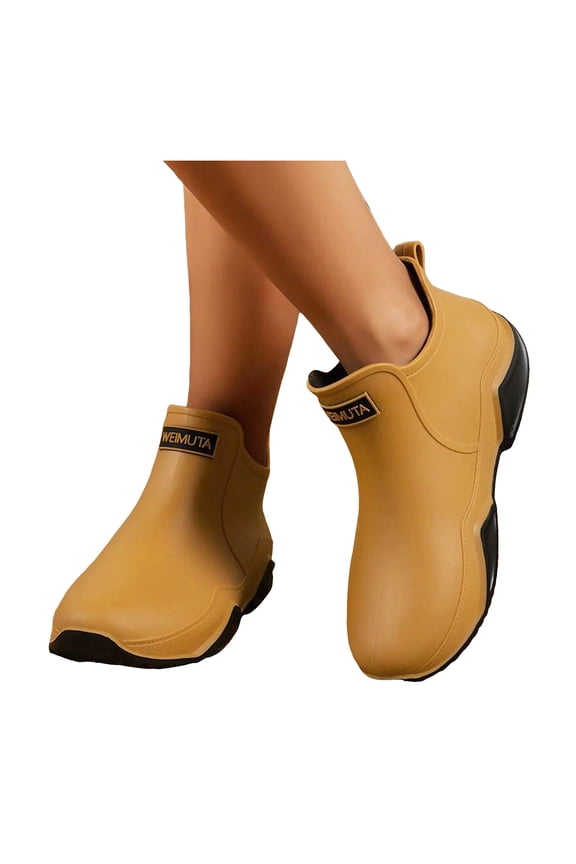 Unisex Waterproof Rain Shoes Rubber Ankle Rain Boots Outdoor Non Slip Footwear for Gardening Fishing