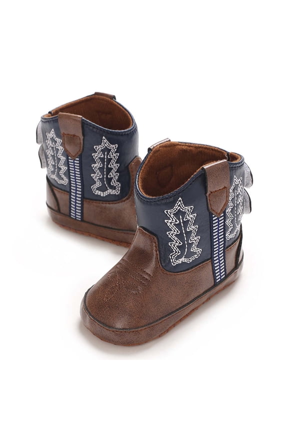 Western Baby Shoes Cowboy Cowgirl Boots Lightweight Walking Infant Shoes for Boys Girls