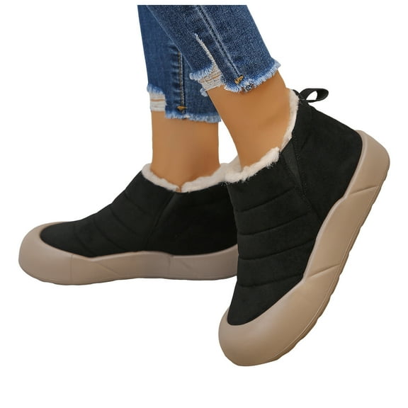 Chenyee Winter Snow Boots for Women Fleece Lined Warm Ankle Booties Outdoor Non Slip Walking Work Shoes