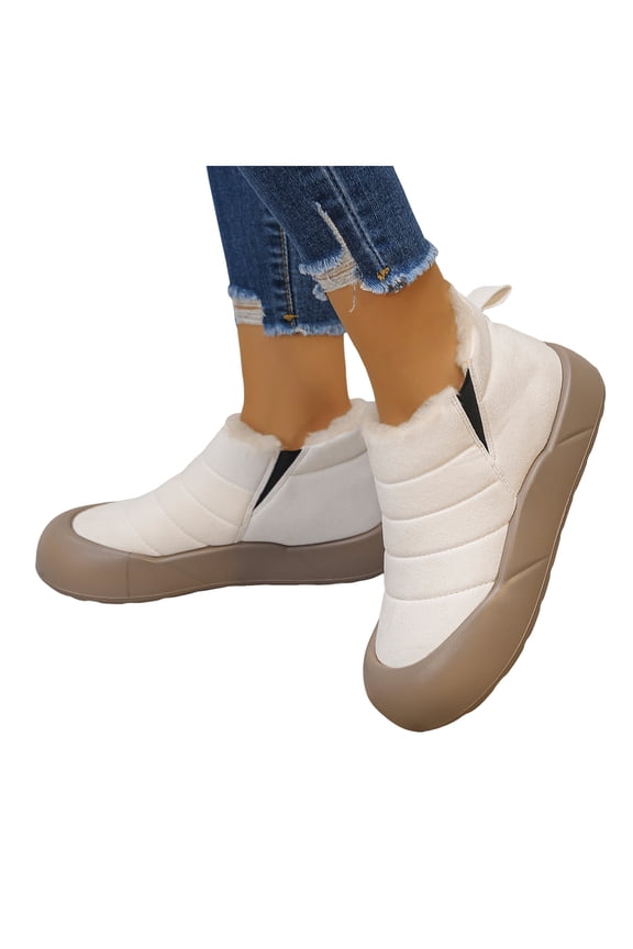 Winter Snow Boots for Women Fleece Lined Warm Ankle Booties Outdoor Non Slip Walking Work Shoes