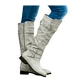 thumbnail image 1 of Chenyee Women’s Block Low Heel Knee High Boots Zipper Closure with Buckle Fashion Riding Boots, 1 of 3