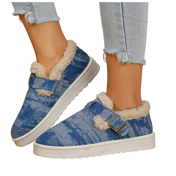 Chenyee Women's Closed-back Slippers Faux Wool Warm Non Slip Outdoor Indoor Slip On Walking House Shoes