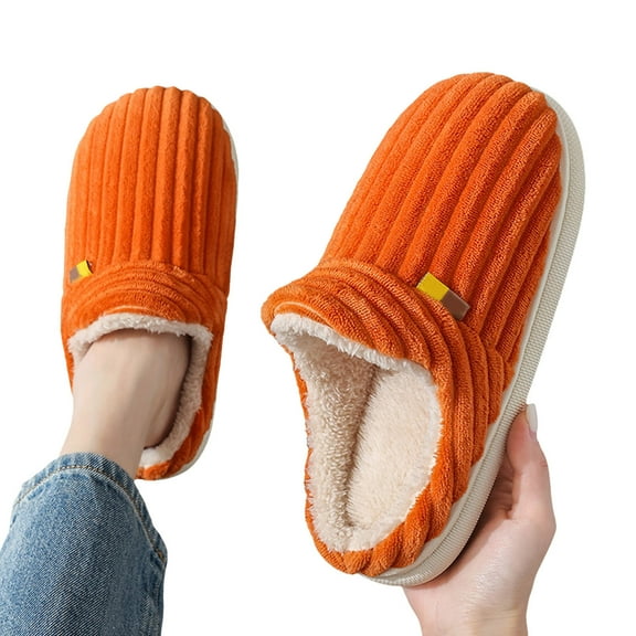 Chenyee Women's Fuzzy House Slippers Corduroy Memory Foam Warm Slip On Comfortable Bedroom Shoes