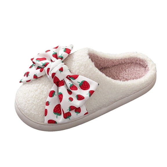 Chenyee Women's Fuzzy Slip On Slippers Warm Cozy Soft Lightweight Memory Foam Indoor House Shoes