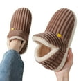 thumbnail image 1 of Chenyee Women's Men's Corduroy Fuzzy Bootie Slippers Platform Cozy Stylish Winter Slip On Fluffy House Shoes, 1 of 5