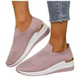 thumbnail image 1 of Chenyee Women's Oorthopedic Shoes Rhinestone Mesh Wedge Walking Shoes with Arch Support Slip On Sneakers, 1 of 7