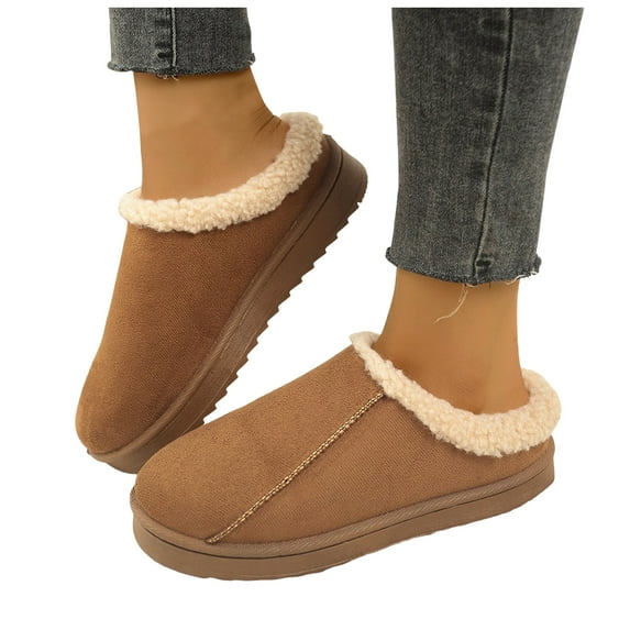 Chenyee Women's Warm Non Slip Slippers Work Clogs Outdoor Indoor Plush Winter House Slide Shoes