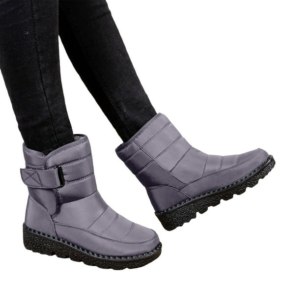 Chenyee Women's Winter Snow Boots Non Slip Waterproof Lightweight Warm Fleece Lined Mid Calf Booties