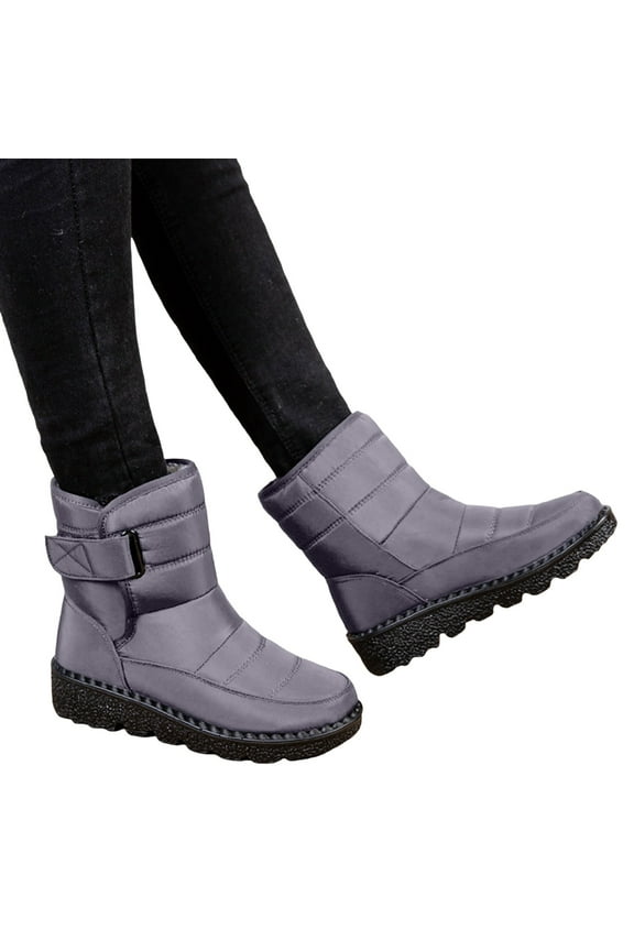Women's Winter Snow Boots Non Slip Waterproof Lightweight Warm Fleece Lined Mid Calf Booties