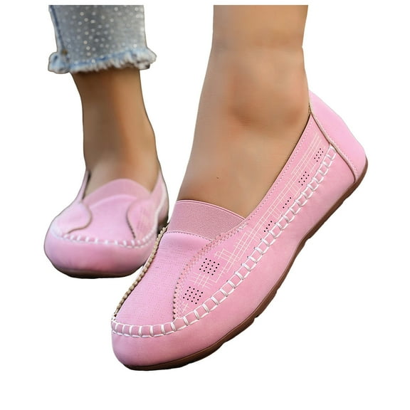 Chenyee Womens Casual Canvas Walking Shoes Comfortable Boat Loafers with Arch Support Slip On Sneakers