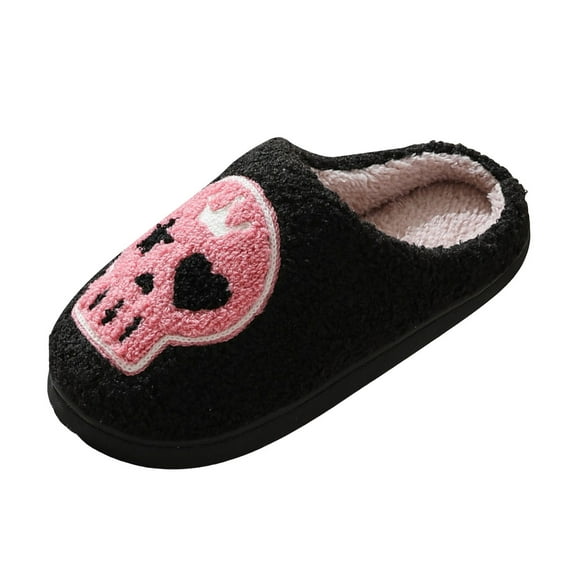 Chenyee Womens Halloween Slippers Slip On Cute Cartoon Plush Warm Indoor Winter Slide Home Shoes