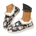 thumbnail image 1 of Chenyee Womens Loafers Fashion Christmas Print Slip On Sneakers Warm Fleece Lined Walking Shoes, 1 of 7
