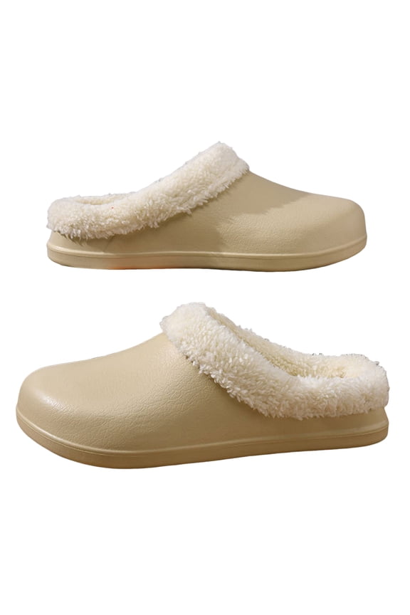 Womens Men's Fleece Lined Clogs Warm Garden Slippers Comfortable House Home Winter Shoes