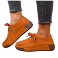 thumbnail image 1 of Chenyee Womens Platform Casual Walking Shoes Fashion Lace Up Moc Toe Slip On Sneakers for Business, 1 of 7