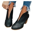 thumbnail image 1 of Chenyee Womens Slip On Ankle Boots Casual Chunky High Heel Hollow Out Pointed Toe Dress Short Booties, 1 of 1