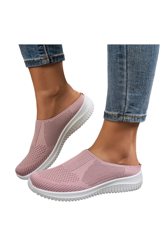Womens Slip On Mules Clogs Lightweight Open Back Walking Shoes Breathable Closed Toe Slides