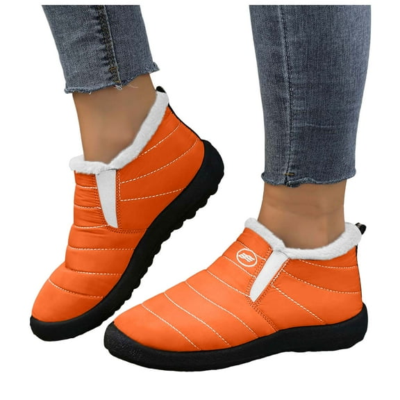 Chenyee Womens Snow Boots Comfortable Slip On Fleece Lined Outdoor Winter Warm Non Slip Work Ankle Booties