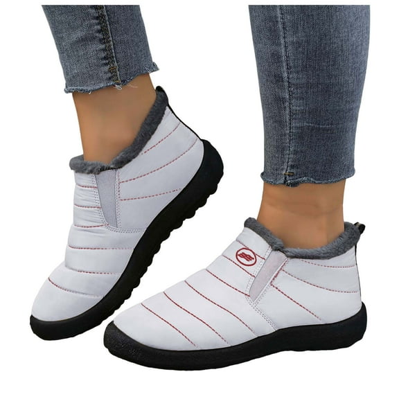 Chenyee Womens Snow Boots Comfortable Slip On Fleece Lined Outdoor Winter Warm Non Slip Work Ankle Booties