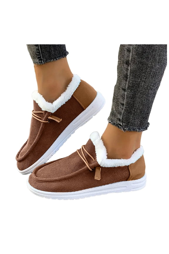 Womens Snow Boots Warm Winter Ankle Booties Non Slip Indoor Outdoor Fleece Lined House Slippers