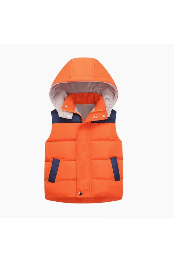 1-12T Boys Girls' down Cotton Vest for Kids Baby Hooded Fleece Sleeveless Jacket Boys Girls Fall Winter Puffer Padded Vest Waistcoat for Toddler