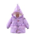 thumbnail image 1 of Chenyin 1-4T Girl's Winter Cotton Coat Jacket for Toddler Baby Butterfly Embroidery Padded Outwear Warm Cotton Puffer Hooded Jacket, 1 of 9