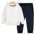 thumbnail image 1 of Chenyin 18M-8T Boys Girls Sweatsuits Outfits for Kids Toddler Solid Color Pullover Sweatsuit Hooded Tops+ Sweatpants Set Fall Winter Tracksuit Suit 2PCS, 1 of 6