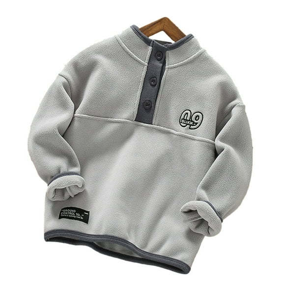Chenyin 2-12 Years Double-Sided Fleece Sweatshirt for Boys Fall Winter Kids Thickened Sweatsuit Baby Warm Tops Bottoming Shirt Jackets for Boys