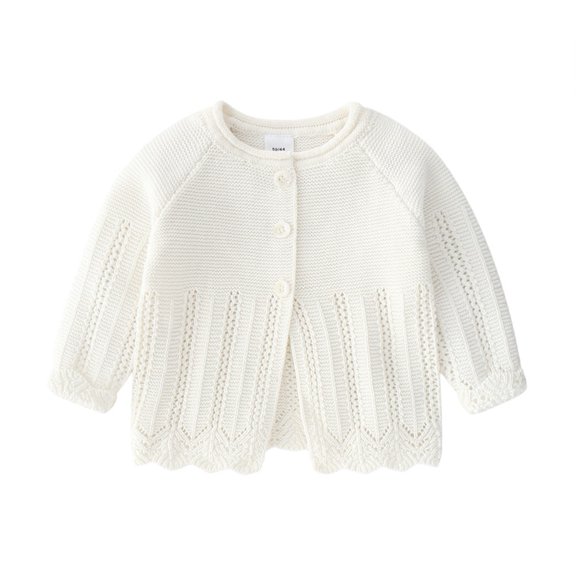 Chenyin 6M-3T Girls Boys Cardigan Knit Sweaters for Toddler Baby Cotton Knitting Top Newborn Long Sleeve Cardigan Jacket Coat Outwear for Spring Fall