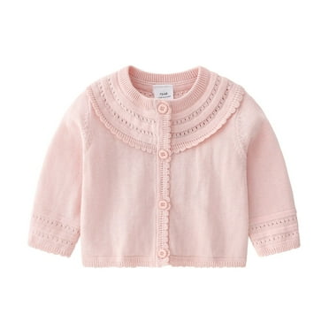 Chenyin 6M-3T Girls Boys Cardigan Knit Sweaters for Toddler Baby Cotton Knitting Top Newborn Long Sleeve Cardigan Jacket Coat Outwear for Spring Fall
