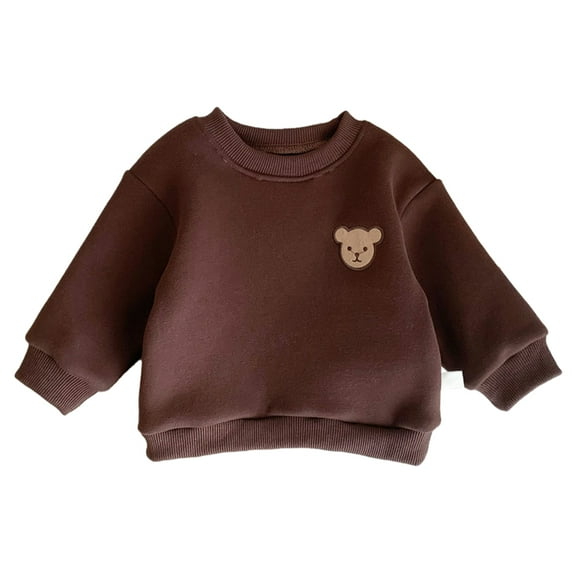 Chenyin Baby Boys Girls Fleece Sweatshirt Infant Thickened Sweatsuit Jacket Fall Winter Warm Unisex Pullover Sweater for 3-24 Months