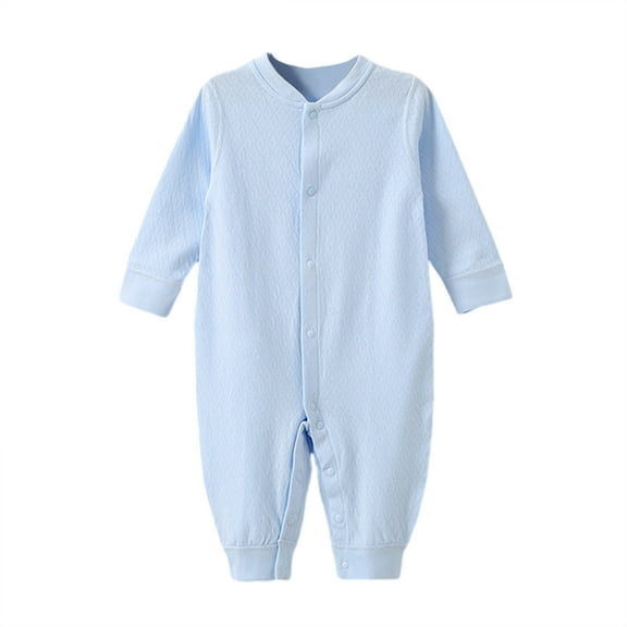Chenyin Baby Infant Cotton Onesies Pajamas for Boys Girls Solid Colour Bodysuits Sleepwear Newborn Boneless Jumpsuit Long Sleeve Romper for 0-12 Months
