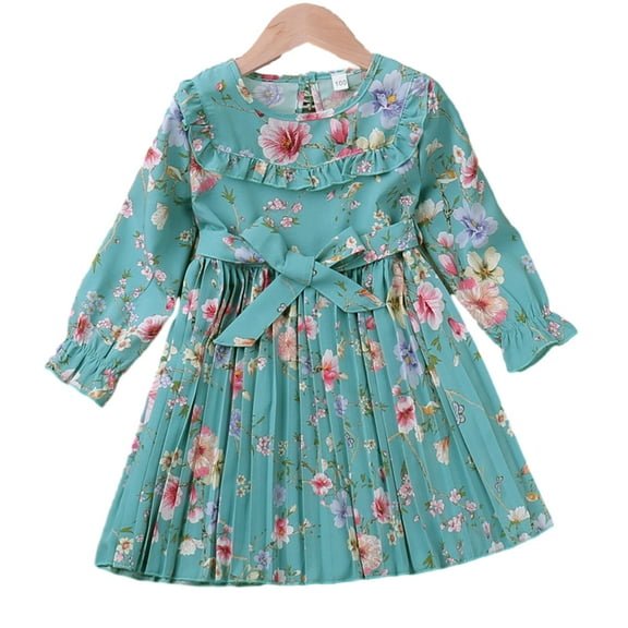 Chenyin Baby Kids Girls Princess Dress Long Sleeves Casual Sundress Spring Fall Toddler Princess Dress for 2-6 Years