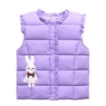 thumbnail image 1 of Chenyin Baby Kids down Cotton Vest for Girls Ruffle Cartoon Puffer Waistcoat Toddler Fall Winter Warm Sleeveless Cardigan Jacket for Girls 2-10 Years, 1 of 6