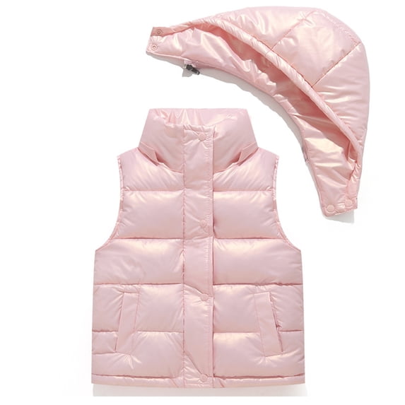Chenyin Boys Girls Winter down Cotton Vest for Baby Kids Hooded Lightweight Waistcoat Toddler Puffer Warm Sleeveless Jacket for Unisex Size 2-10T