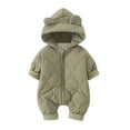 thumbnail image 1 of Chenyin Infant Baby Boys Girls Snowsuit Winter Hooded Bodysuit Warm Jumpsuit Outerwear Newborn Fleece Onesies Cartoon Romper for 0-18 Months, 1 of 9