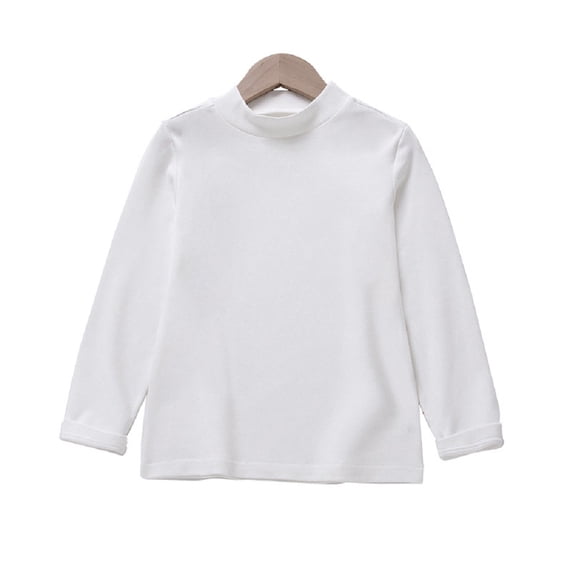 Chenyin Infant Toddler Girls Boys Thermal Underwear T-Shirt Kids Solid Color Long Sleeve Tee Shirt Baby Cotton Warm Bottoming Shirt for 10 Months-10 Years