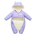 thumbnail image 1 of Chenyin Infant Toddler Winter Warm Onesies Jumpsuit for Boys Girls Hooded Thickened Bodysuit Baby Cotton Snowsuit Solid Color Romper Pajamas for 3 Months-3 Yearsrs, 1 of 8