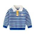 thumbnail image 1 of Chenyin Kids Baby Boys Stripes Knit Sweater Cotton Knit Tops V-Neck Undershirts Boys Spring Fall Sweater for Toddler 7M-8T, 1 of 7