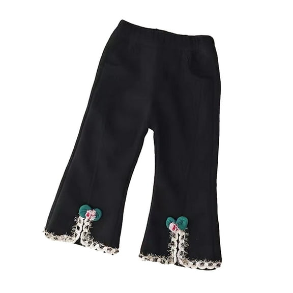 Chenyin Kids Baby Girls Flare Pants Leggings Solid Ruffle Bell Bottoms Spring Fall Slit Flare Pants Toddler Casual Trousers for Girls 6 Months - 6 Years