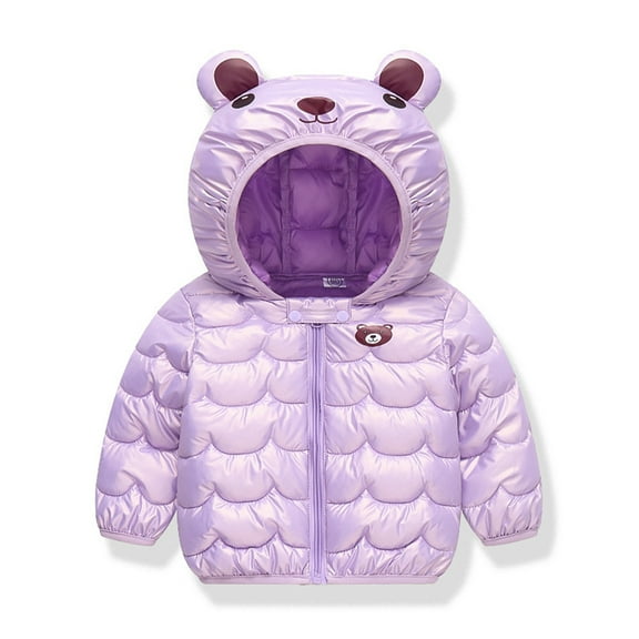 Chenyin Kids Baby Winter down Cotton Jacket Coats for Boys Girls Light Puffer Padded Jacket Ears Hoods Infant Fall Winter Warm Outerwear for Unisex 9M-6T