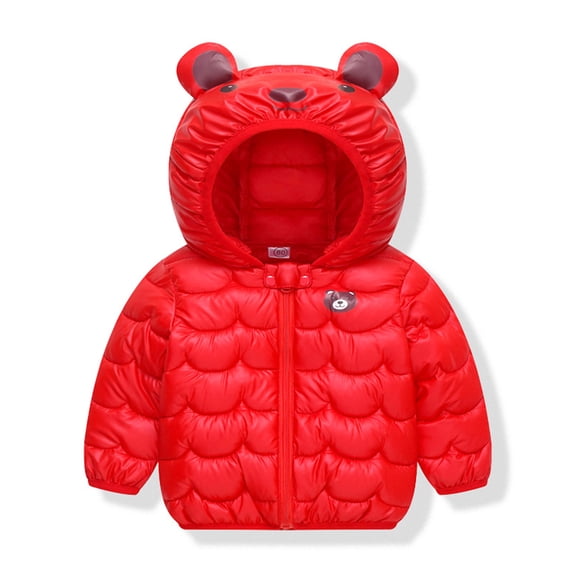 Chenyin Kids Baby Winter down Cotton Jacket Coats for Boys Girls Light Puffer Padded Jacket Ears Hoods Infant Fall Winter Warm Outerwear for Unisex 9M-6T