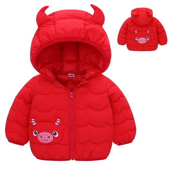Chenyin Newborn Baby Boys Girls Winter down Cotton Coats Jacket Warm Puffer Jacket Toddler Hooded Ears Thickened Outwear for Girls 6 Months-4 Years