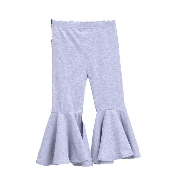 Chenyin Newborn Baby Girl's Flare Leggings Solid Color Flare Pants Stretch Cotton Casual Trousers Kids Girls Bell Bottoms for 3 Months-6 Years