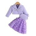 thumbnail image 1 of Chenyin Toddler Baby Girls 2PCS Outfit Fashion Long Sleeve Short Jacket + Halter Dress Two-Piece Set Spring Fall Clothing for 12 Months - 5 Years, 1 of 9