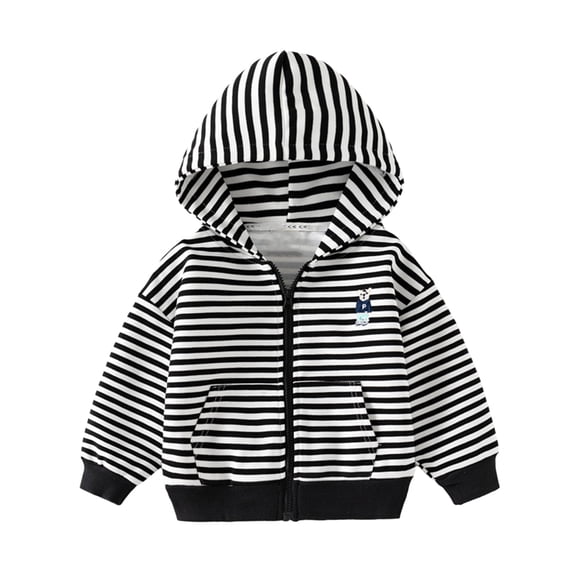 Chenyin Toddler Baby Hooded Sweatshirt Jacket for Boys Long Sleeve Sweatsuit Tops 1-7 Years Boys Zipper Spring Fall Thicken Tracksuit Coats for Kids