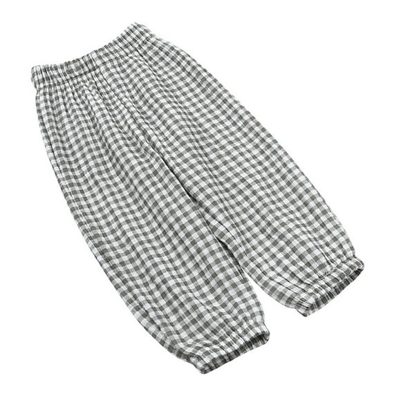 Chenyin Toddler Baby Lantern Pants for Boys Girls Elastic Waist Casual Trousers Kids Spring Summer Anti-Mosquito Cotton Loose Pants for 1-8 Years
