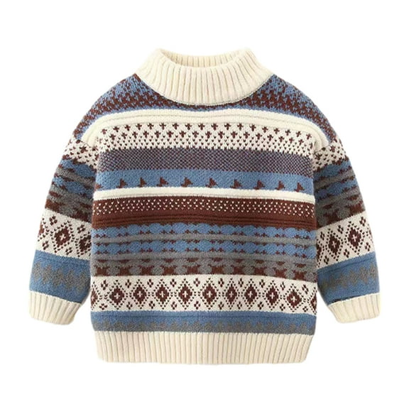 Chenyin Toddler Kids Boys Knitted Sweater Cardigan Jacket Baby Winter Thickened Warm Jumper Tops Long Sleeve Zipper Sweaters Jacket for Boys 1-10T